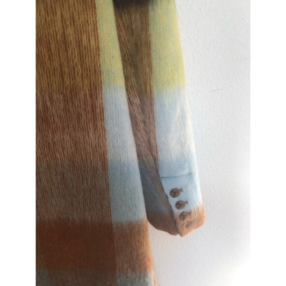 WAS HIM Chequer Single Breast Plaid Oversized Coat - XS - Picture 3 of 6